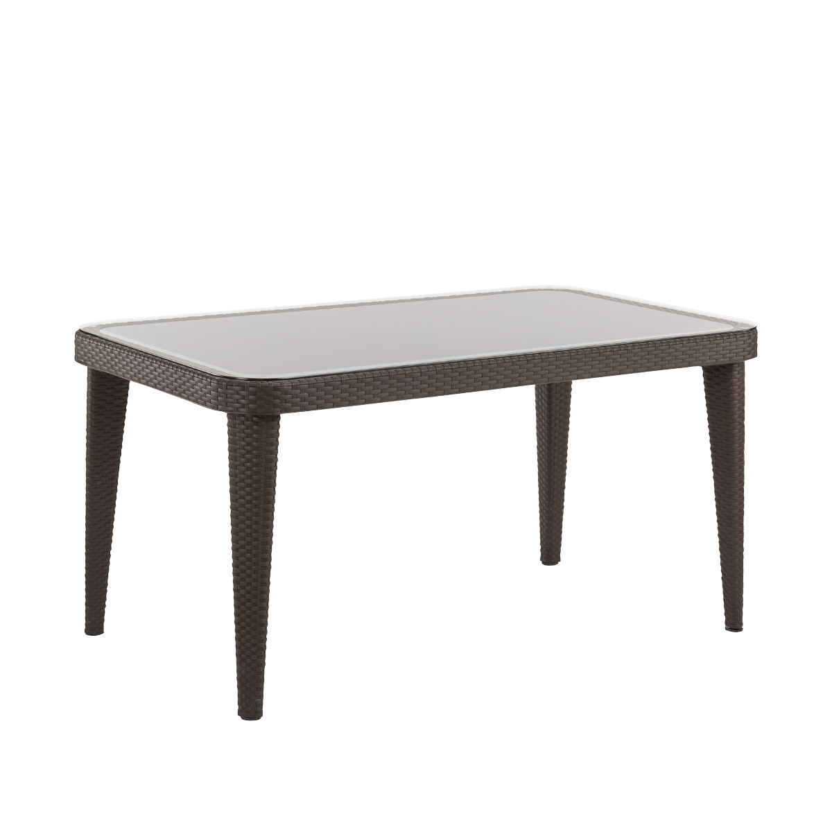 Dellonda Outdoor Dining Table Weather Resistant Glass Table 90x150cm DG206