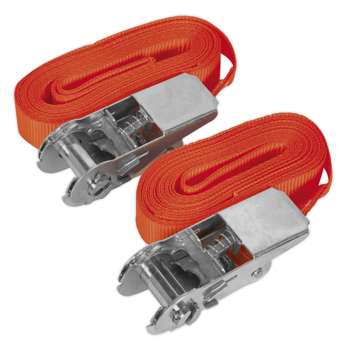 Self-Securing Ratchet Straps 25mm x 4.5m 500kg Breaking Strength - Pair TD05045E