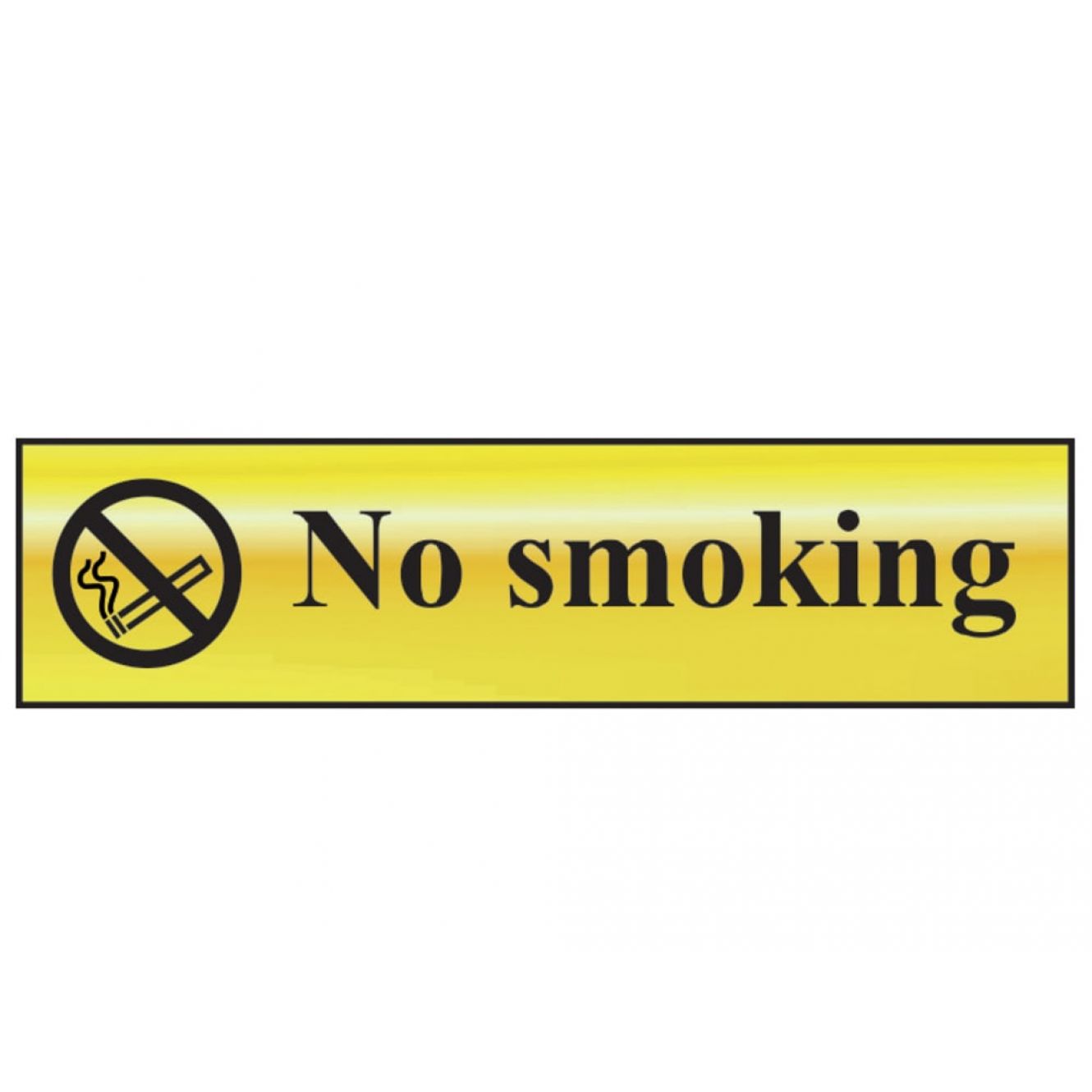 No Smoking - Polished Brass Effect 200 x 50mm SCA6000
