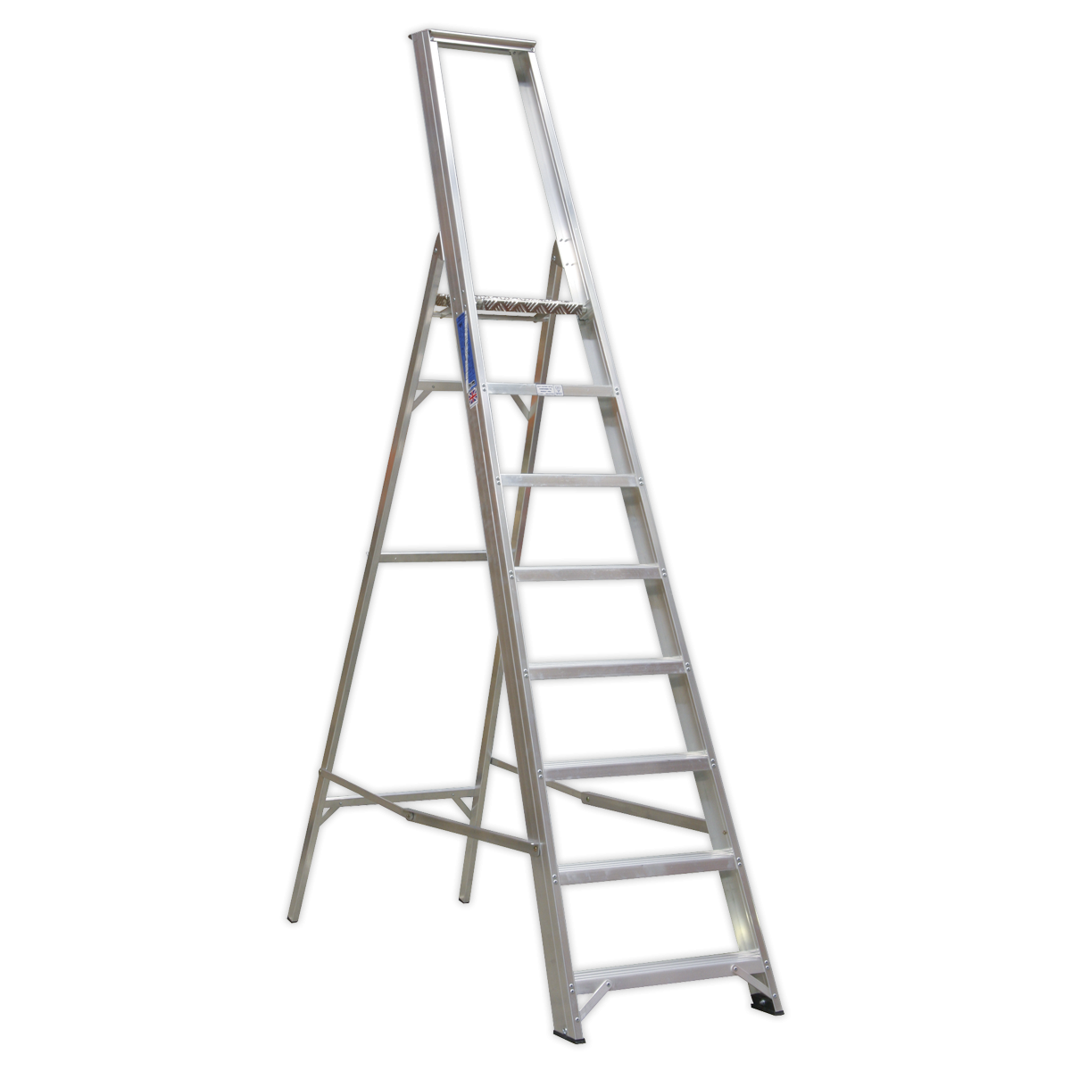 Aluminium Step Ladder 8-Tread Industrial BS 2037/1 AXL8