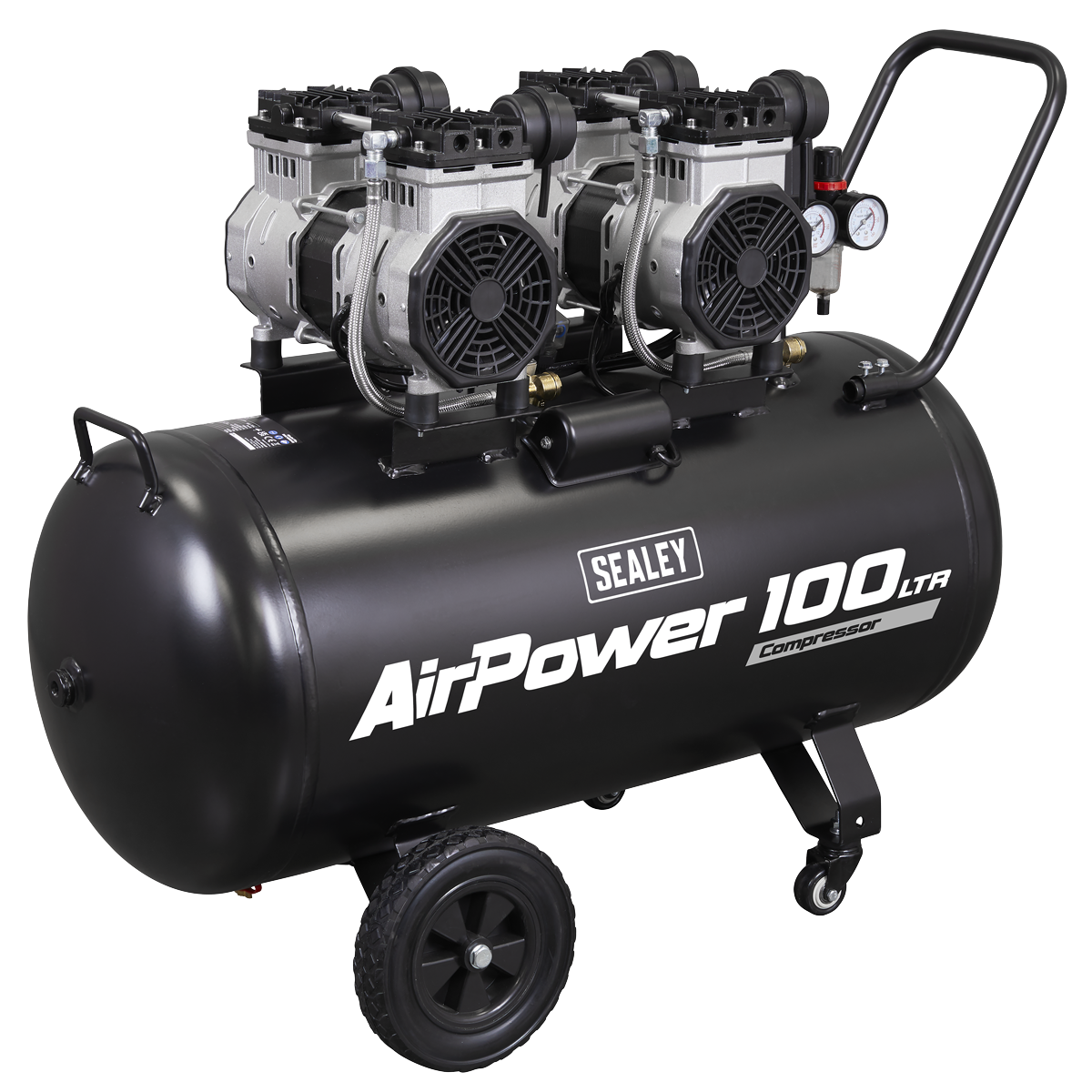 100L Oil Free Low Noise Direct Drive Air Compressor 2 x 2hp SAC10001S