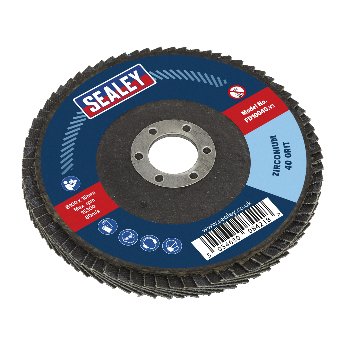 Flap Disc Zirconium Ø100mm Ø16mm Bore 40Grit FD10040