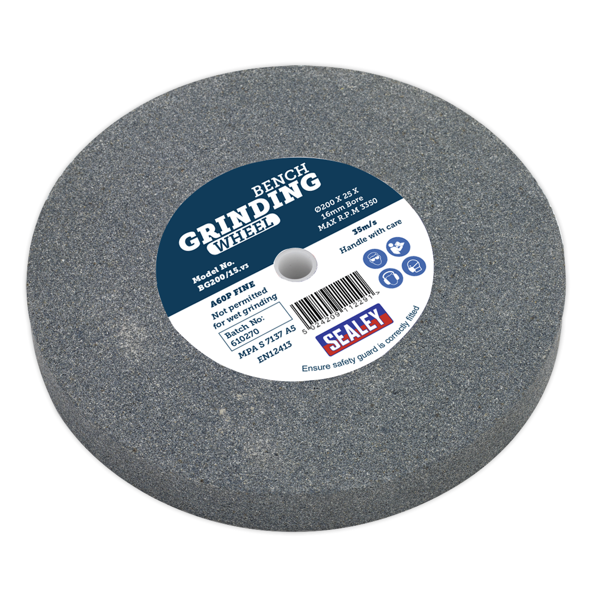 Grinding Stone Ø200 x 25mm Ø16mm Bore A60P Fine BG200/15