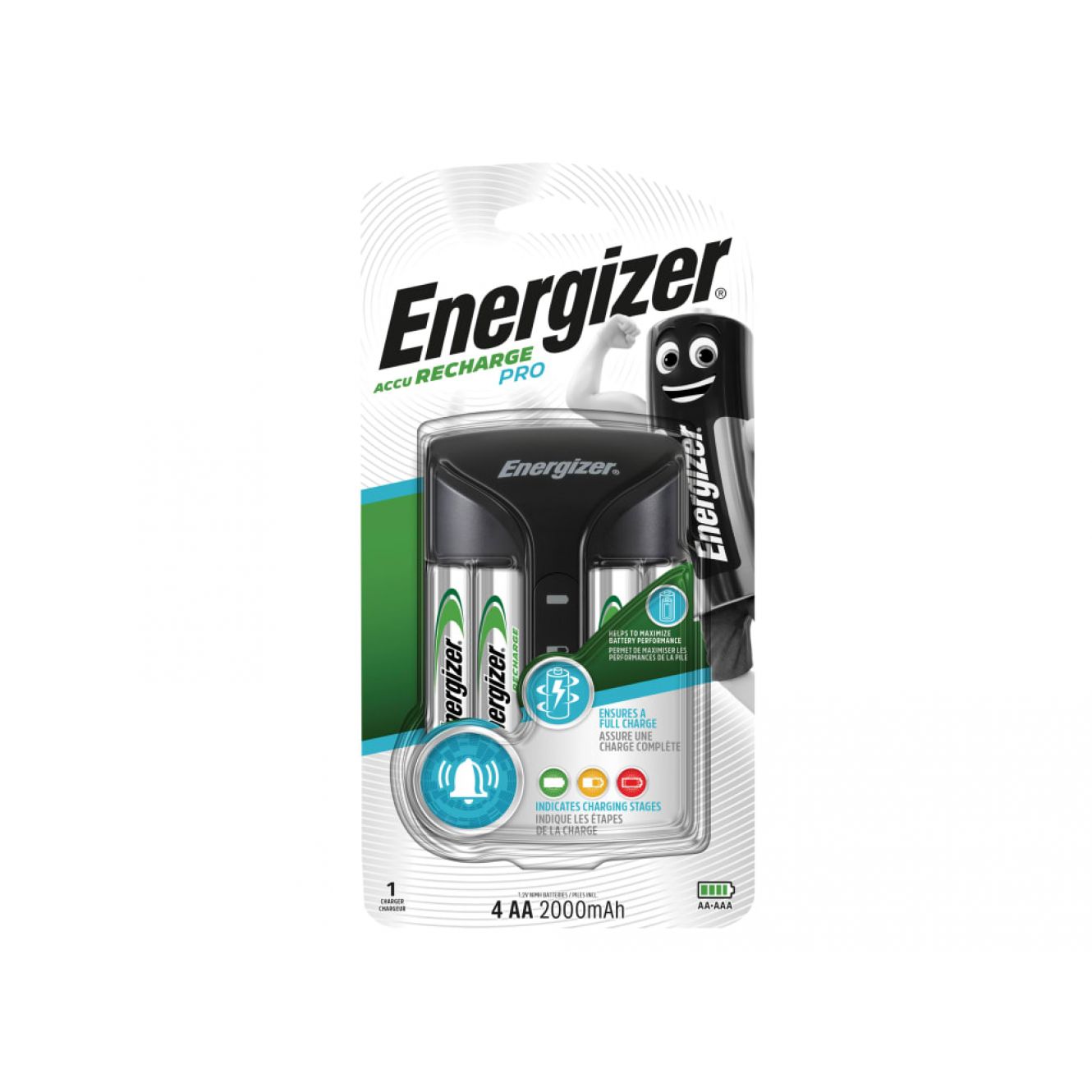 Pro Charger plus 4 x AA 2000 mAh Batteries ENGPROCHARGE