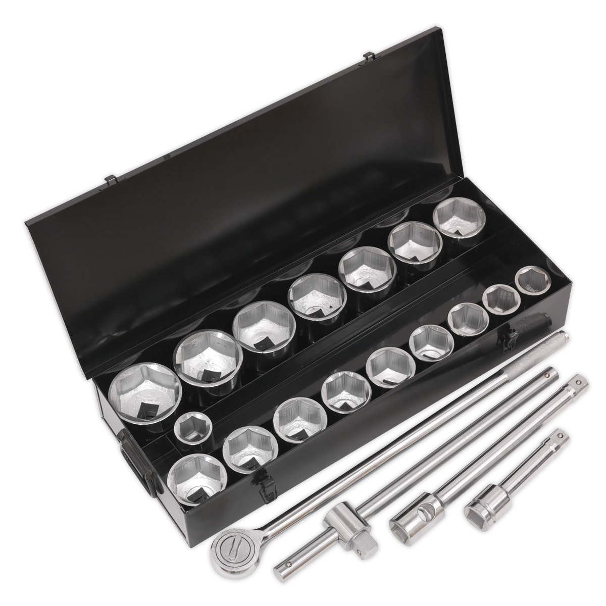 Socket Set 21pc 1"Sq Drive 6pt WallDrive® Metric S0768