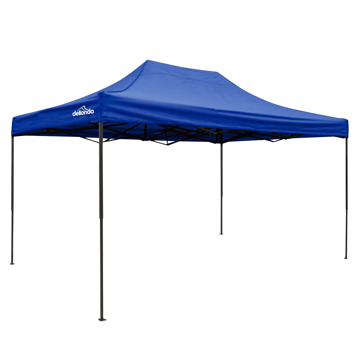 Dellonda Premium 3 x 4.5m Pop-Up Gazebo, Heavy Duty, PVC Coated, Water Resistant Fabric, Supplied with Carry Bag, Rope, Stakes & Weight Bags - Blue Canopy DG135