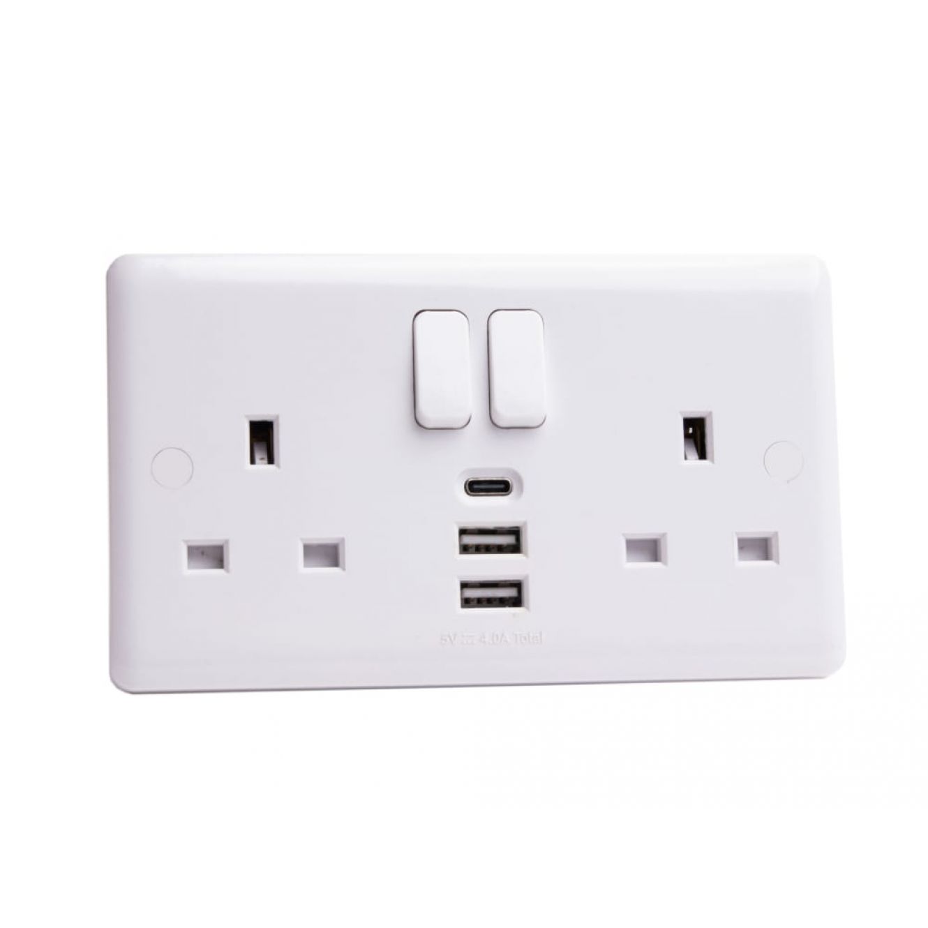 Switched Socket 2-Gang + 3 USB Ports 13A DETVC1288