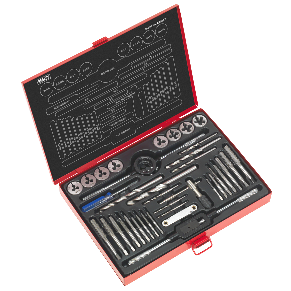 Tap & Die Set 37pc Split Dies - Metric AK3037