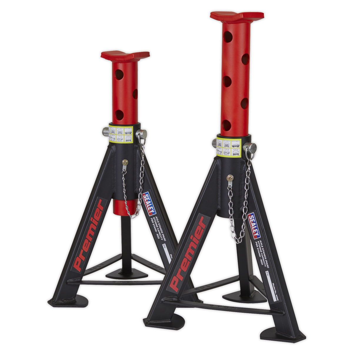 Axle Stands (Pair) 6 Tonne Capacity per Stand - Red AS6R