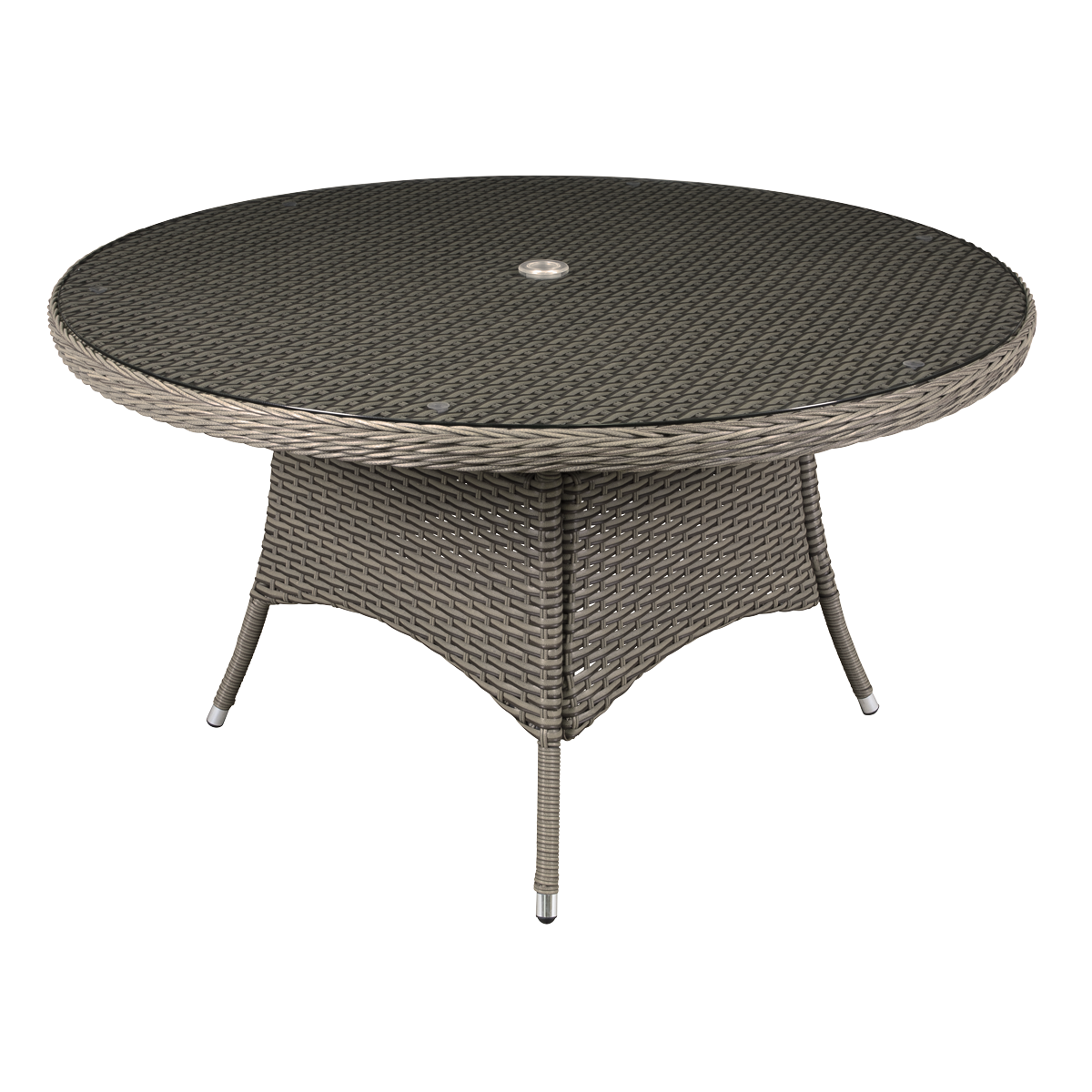 Dellonda Chester Rattan Wicker Outdoor Dining Table with Tempered Glass Top DG67