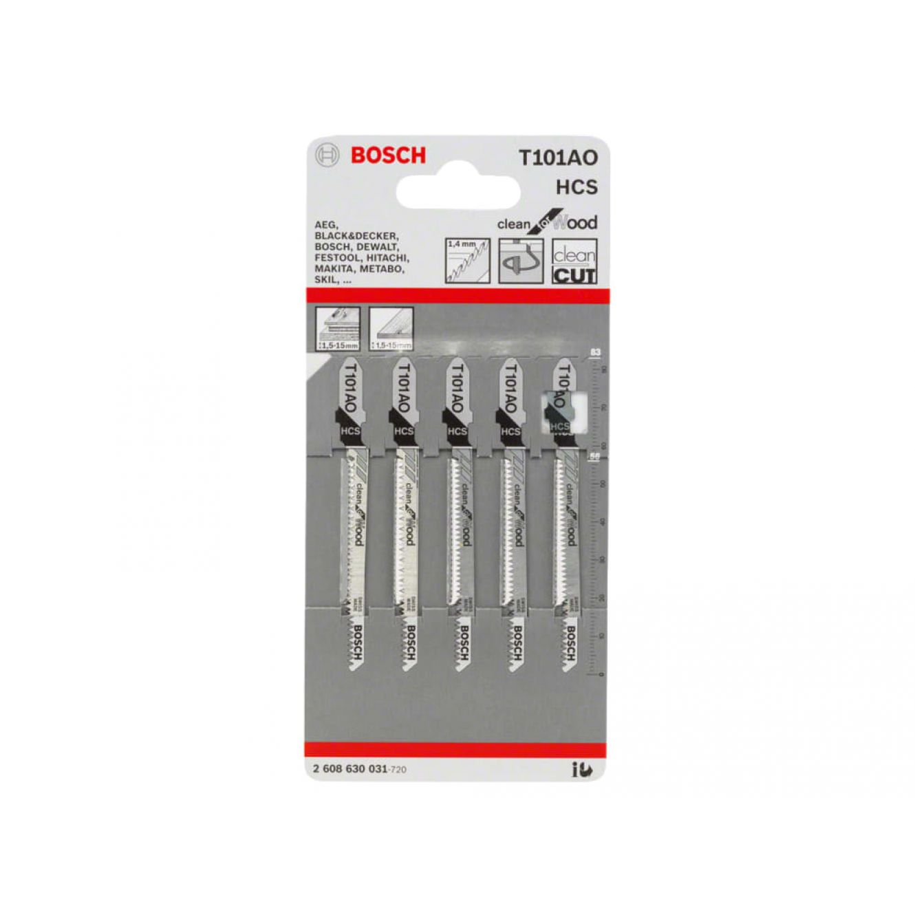 T 101 AO Clean for Wood Jigsaw Blade 83mm Pack of 5 BPAT101AO