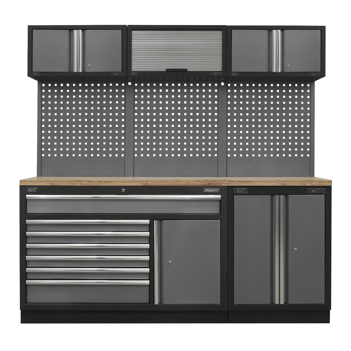Superline PRO® 2.04m Storage System - Pressed Wood Worktop APMSSTACK11W
