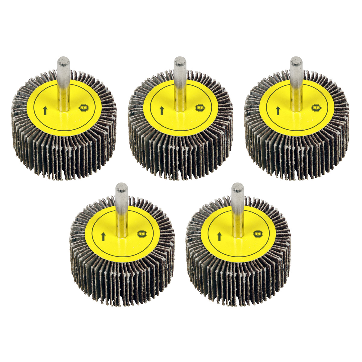 Flap Wheel Ø50 x 25mm 80Grit 6mm Shaft - Pack of 5 FW5025805