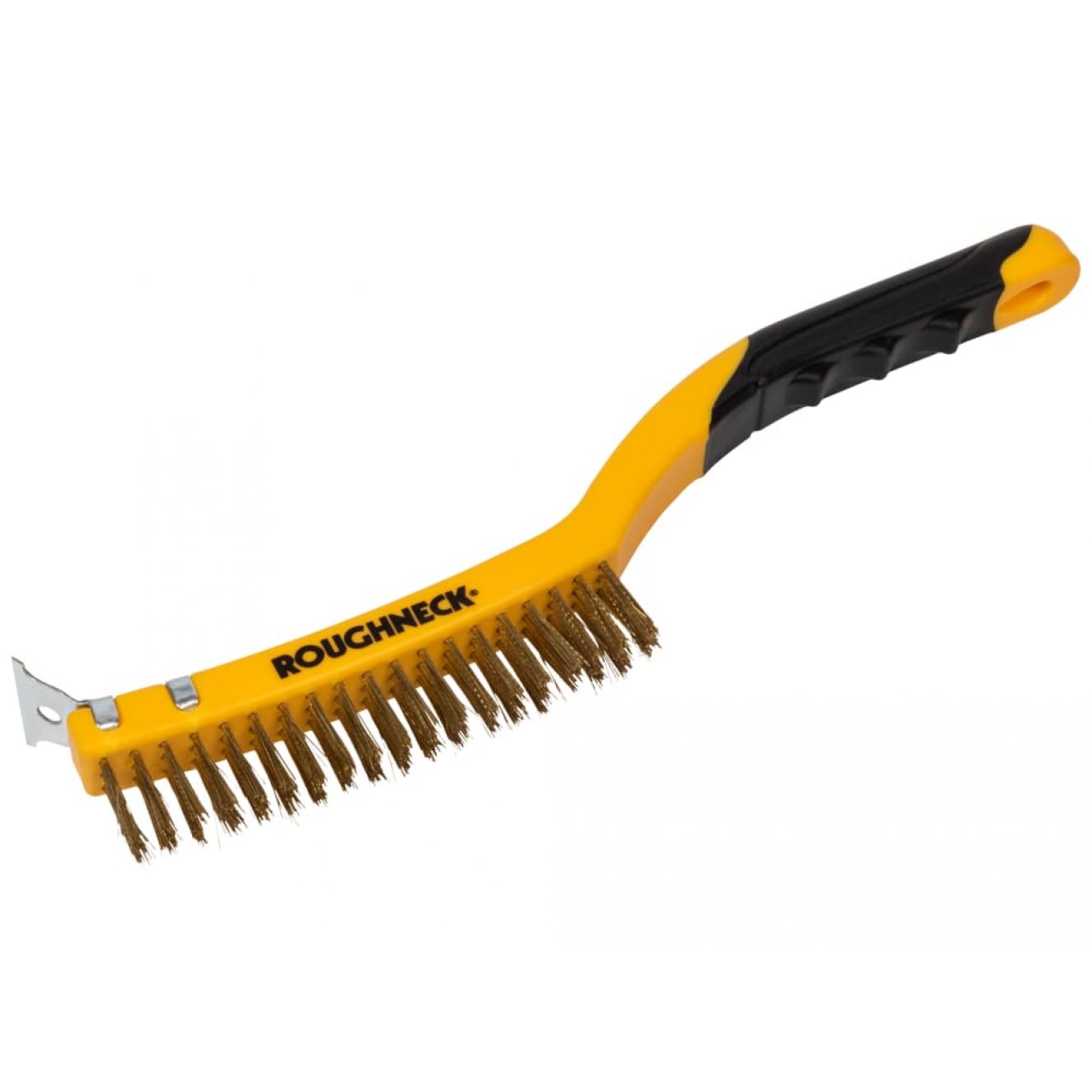 Wire Brush Soft Grip with Scraper