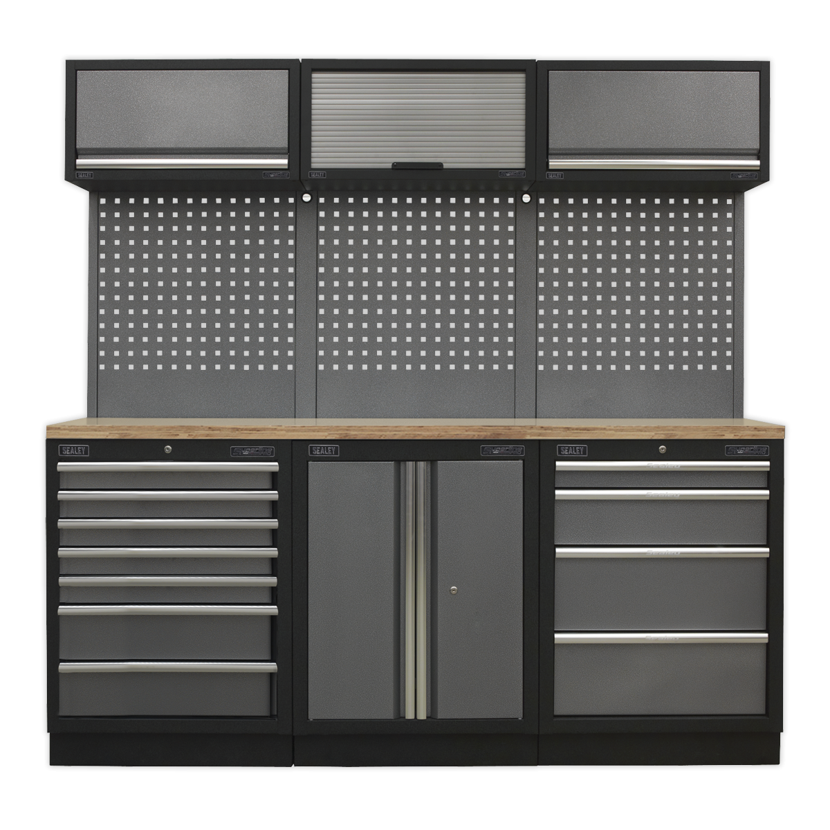 Superline PRO® 2.0m Storage System - Wood Worktop APMSSTACK07W