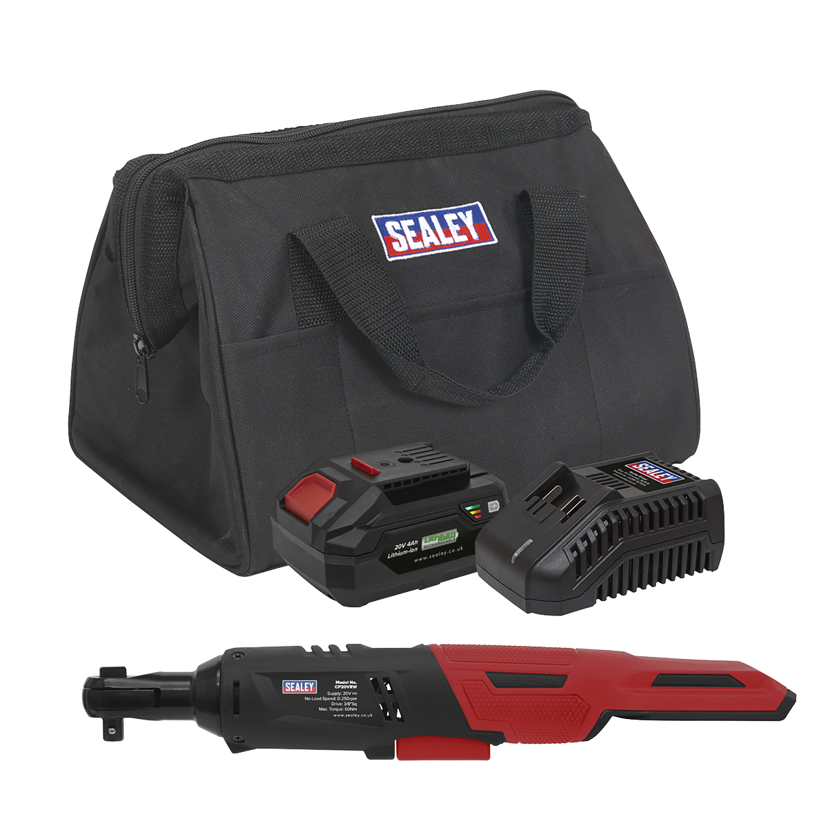 Cordless Ratchet Wrench Kit 3/8"Sq Drive 60Nm 20V 4Ah SV20 Series CP20VRWKIT1