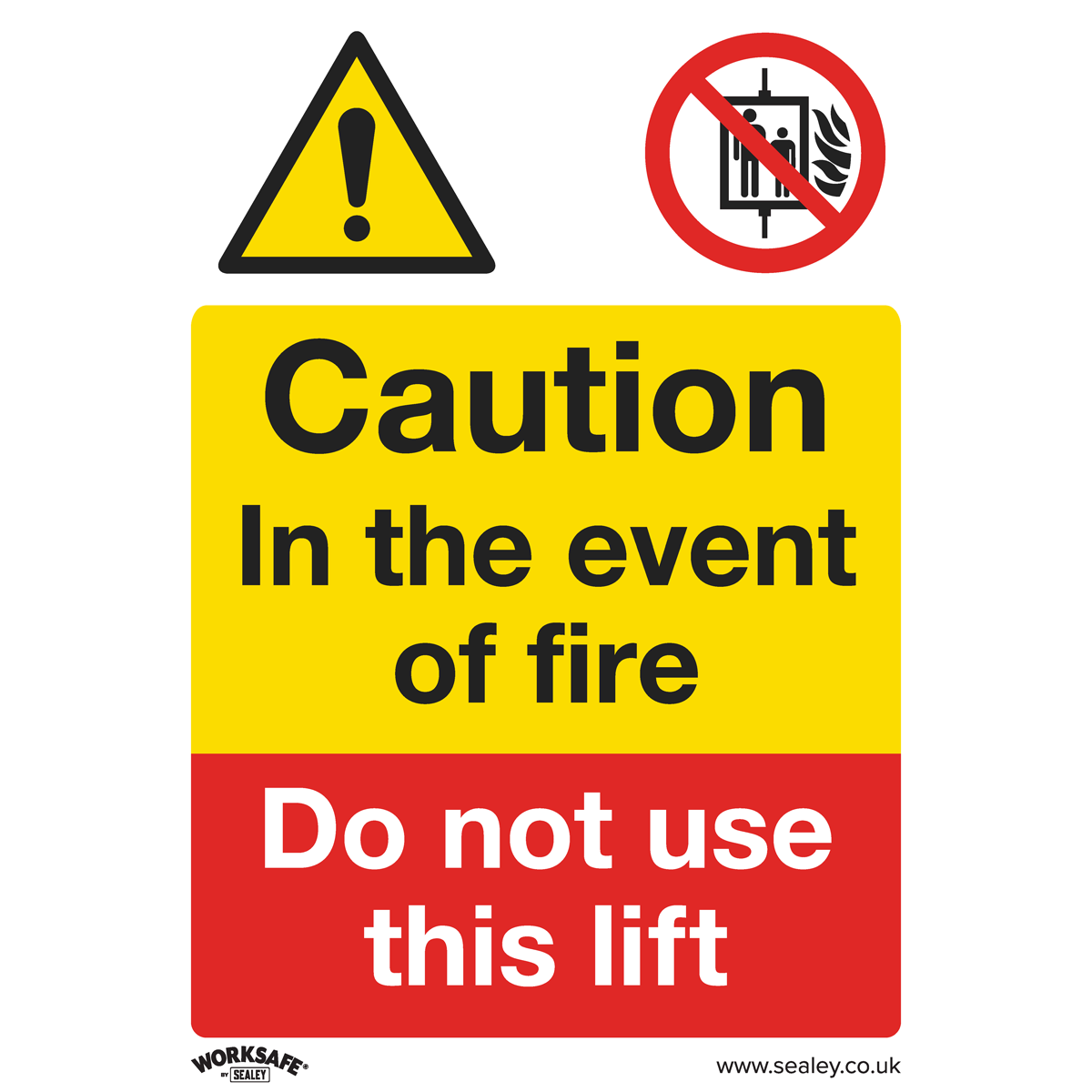 Warning Safety Sign - Caution Do Not Use Lift - Rigid Plastic - Pack of 10 SS43P10