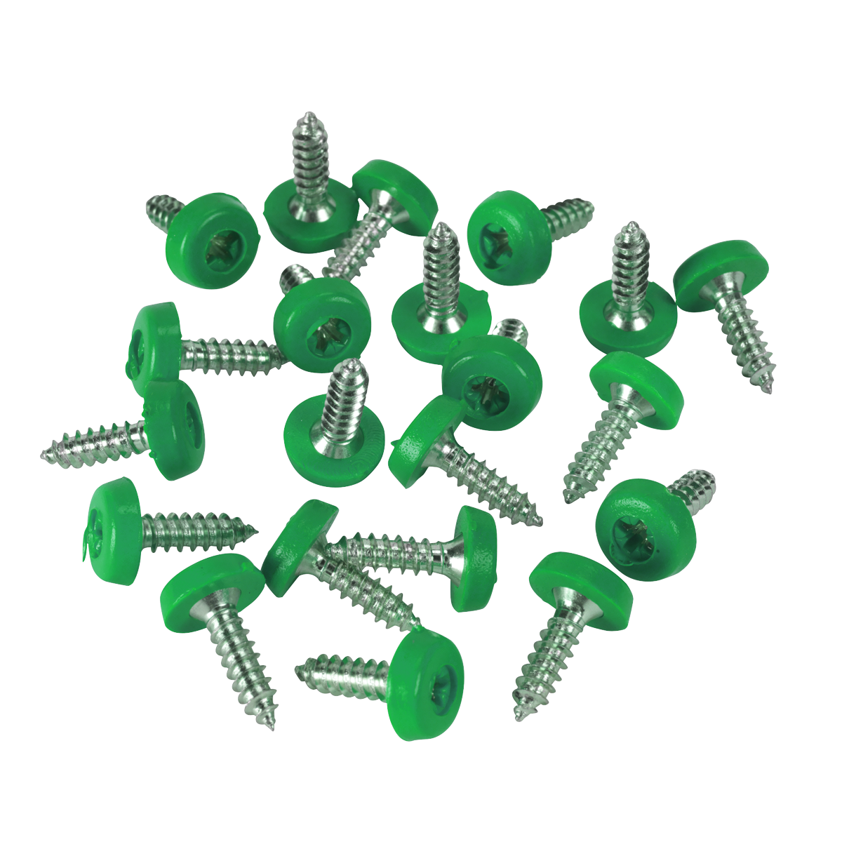 Green Numberplate Screws 4.8 x 18mm - Pack of 50 PTNPG