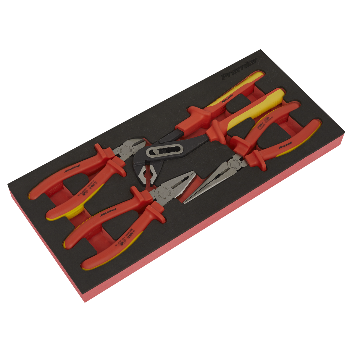 Insulated Pliers Set 4pc with Tool Tray - VDE Approved TBTE07