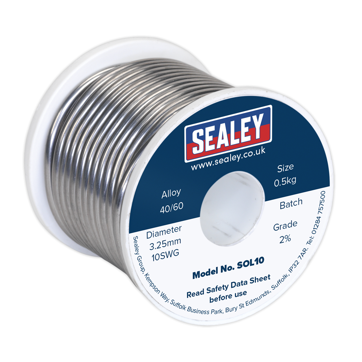 Solder Wire Quick Flow 3.25mm/10SWG 40/60 0.5kg Reel SOL10