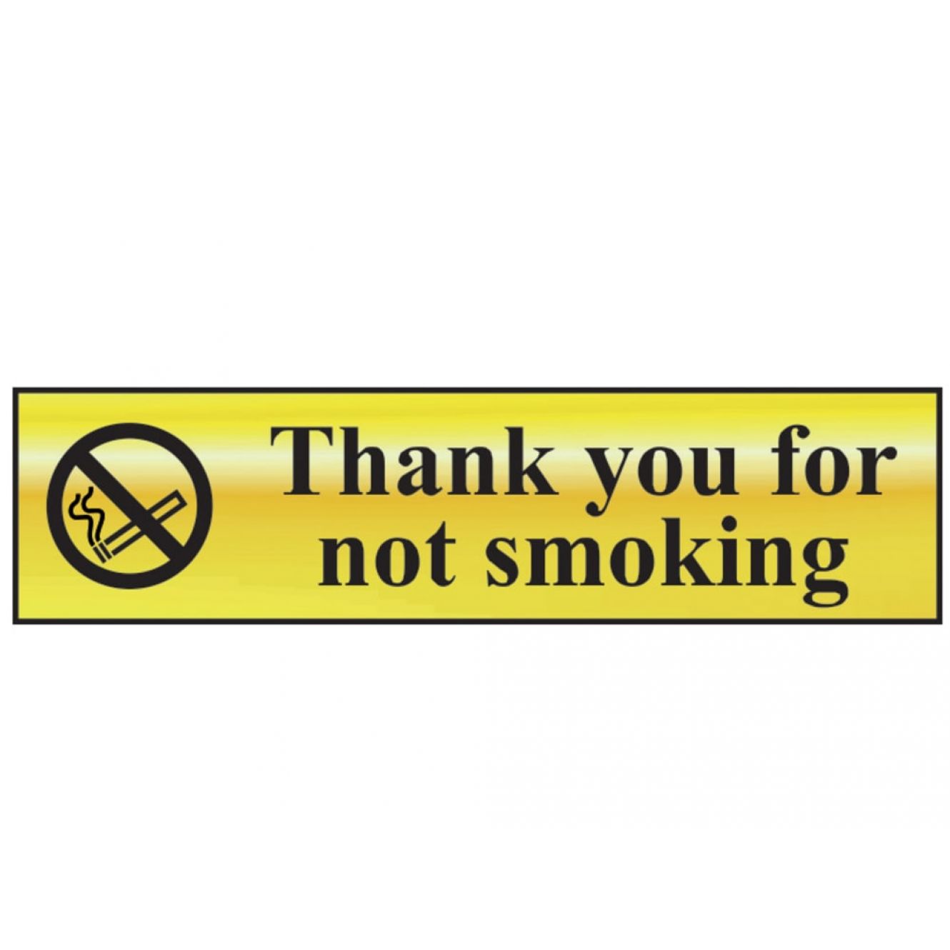 Thank You For Not Smoking - Polished Brass Effect 200 x 50mm SCA6001