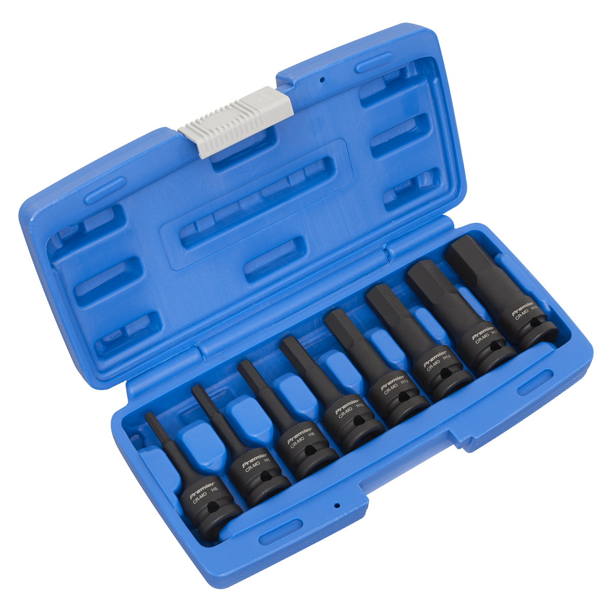 Impact Hex Socket Bit Set 8pc 1/2"Sq Drive AK5601