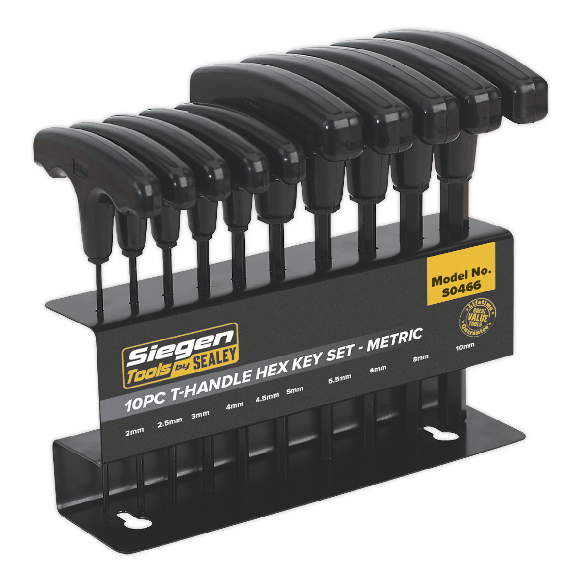 Hex Key Set 10pc T-Handle - Metric S0466