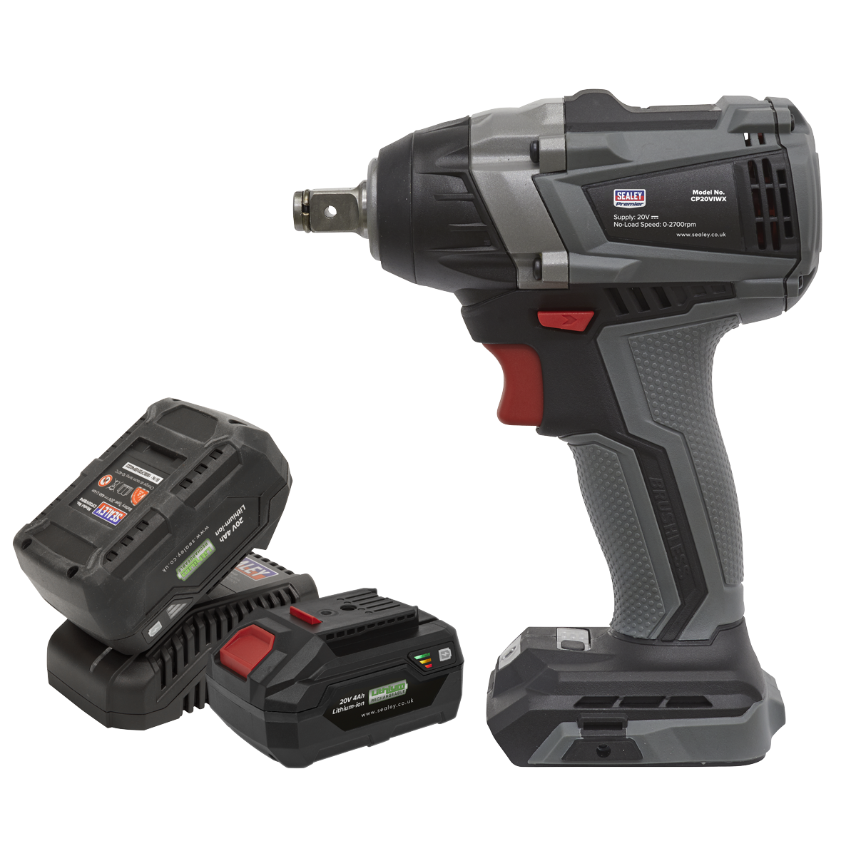 Brushless Impact Wrench Kit 1/2"Sq Drive 20V SV20 Series 4Ah CP20VIWXKIT