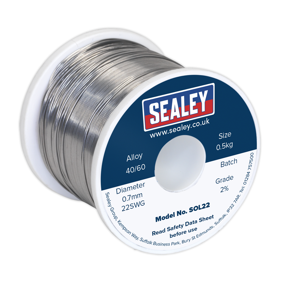 Solder Wire Quick Flow 2% 0.7mm/22SWG 40/60.5kg Reel SOL22