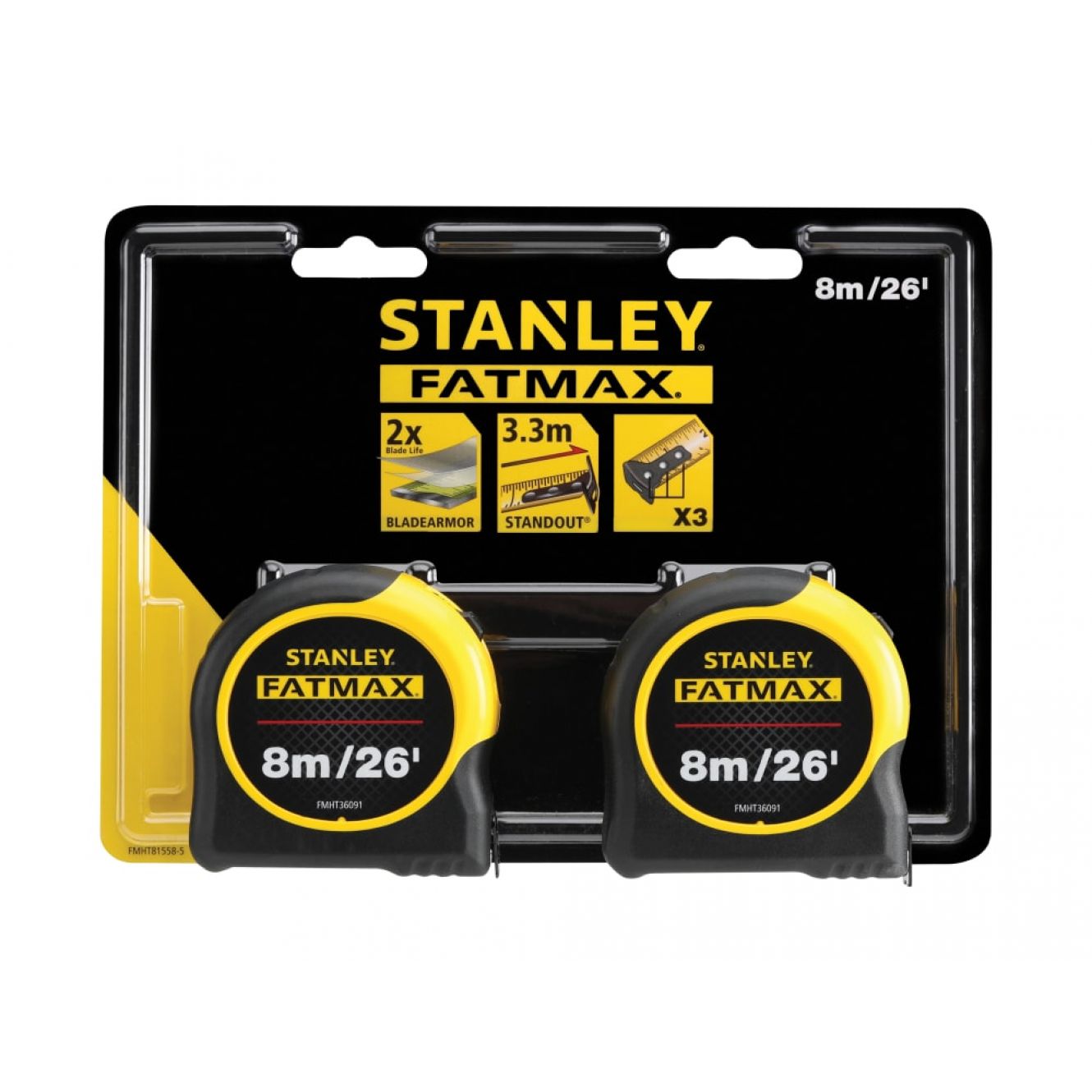 FatMax® Classic Tape Twin Pack 8m/26ft (Width 32mm) STA581558