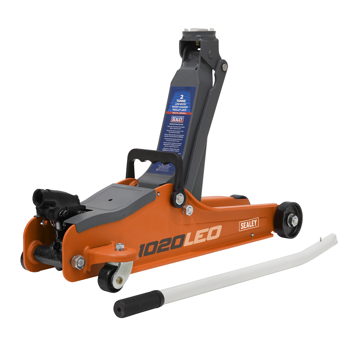 Trolley Jack 2 Tonne Low Profile Short Chassis - Orange 1020LEO