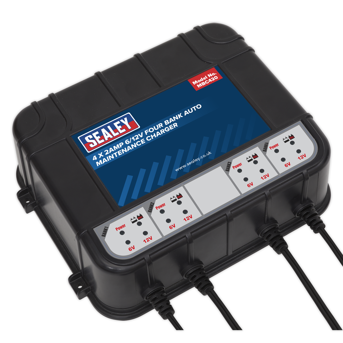 Four Bank 6/12V 8A (4 x 2A) Auto Maintenance Charger MBC420