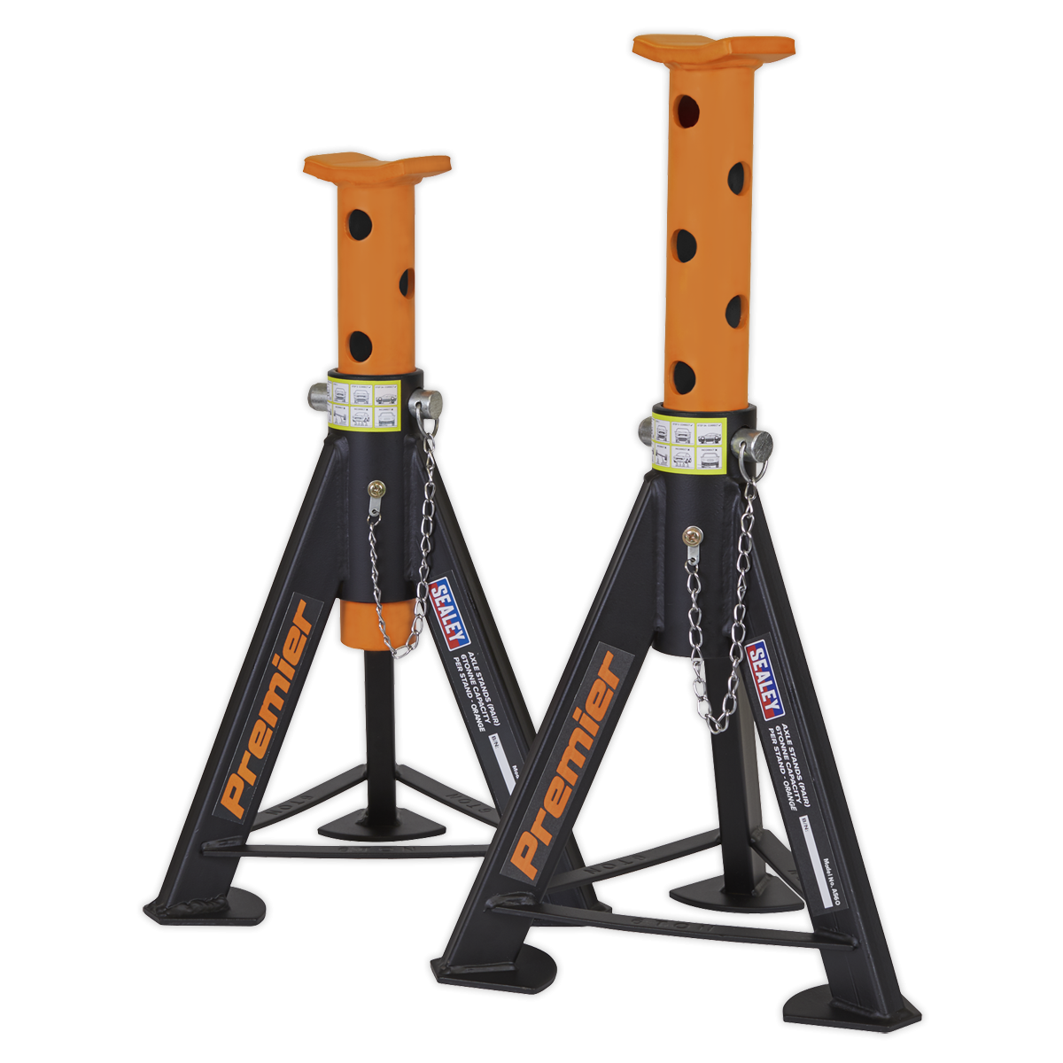 Axle Stands (Pair) 6 Tonne Capacity per Stand - Orange AS6O
