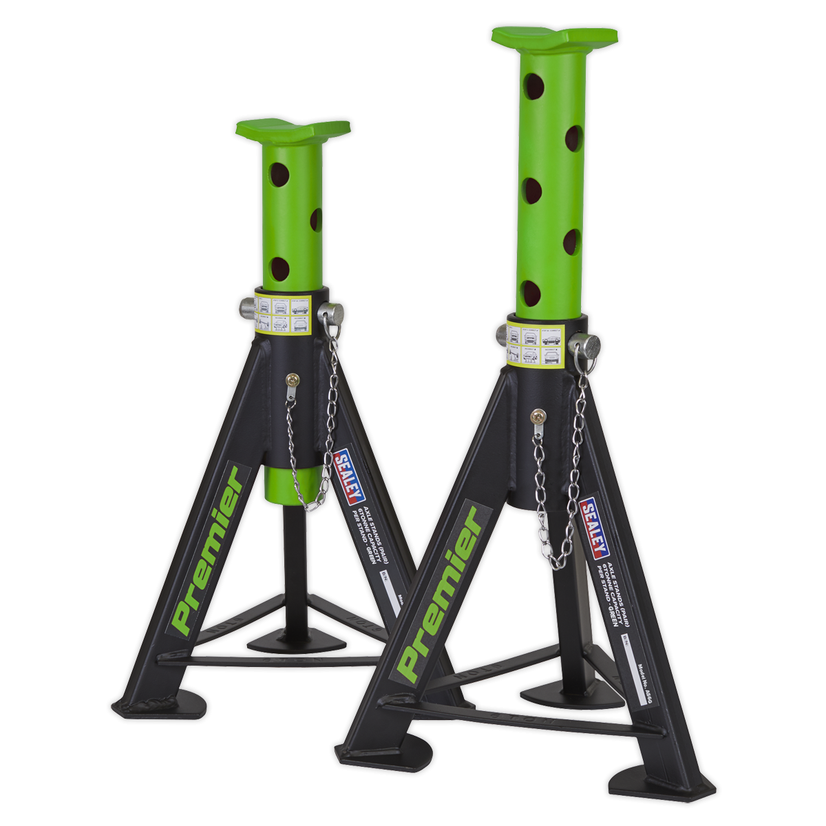 Axle Stands (Pair) 6 Tonne Capacity per Stand - Green AS6G