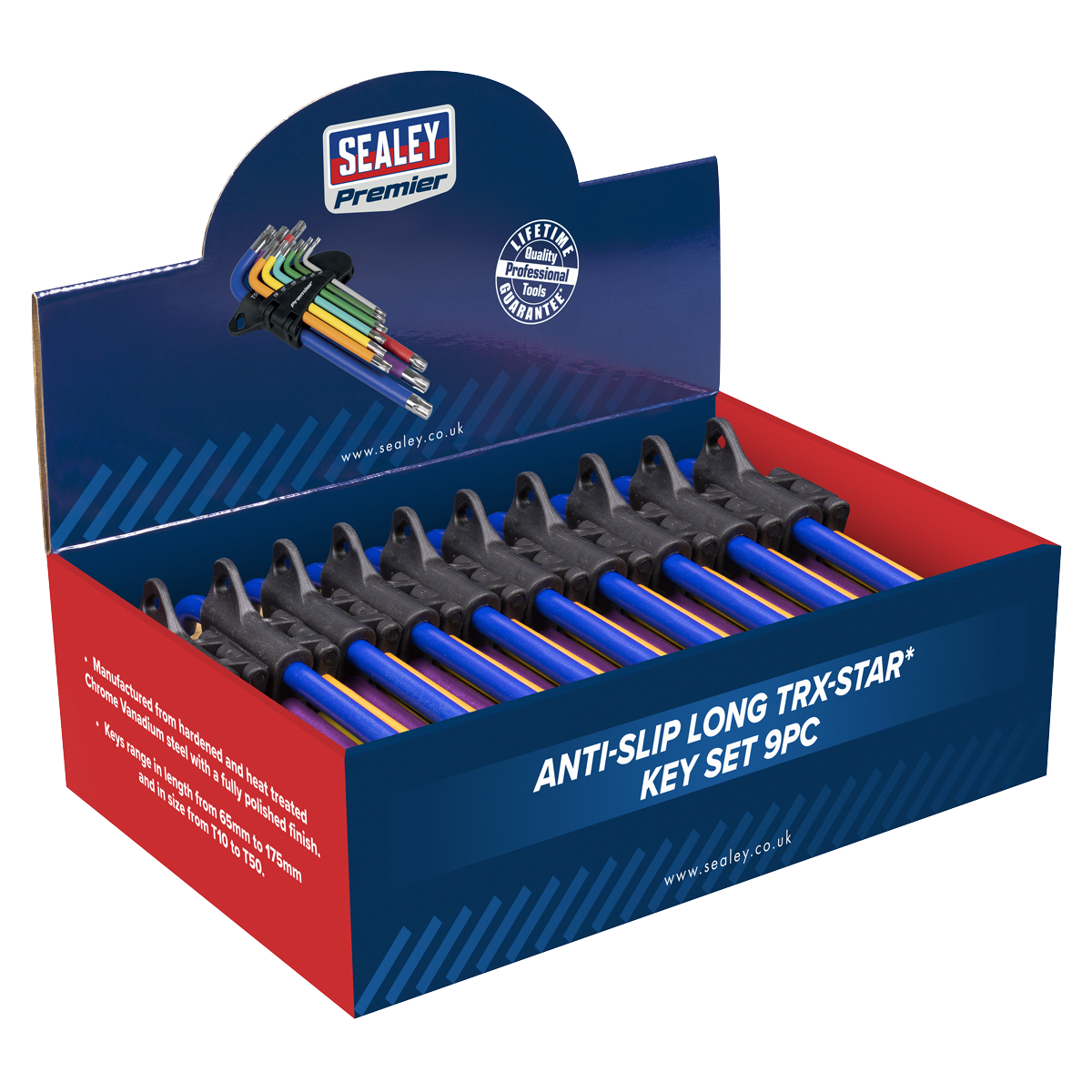 Anti-Slip Long TRX-Star* Key Set 9pc - Display Box of 10 AK7193DB