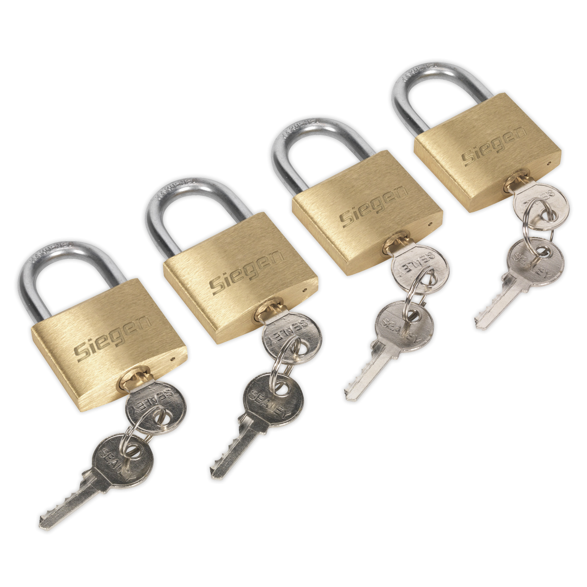 Brass Body Padlock with Brass Cylinder 40mm Keyed Alike Pack of 4 S0992