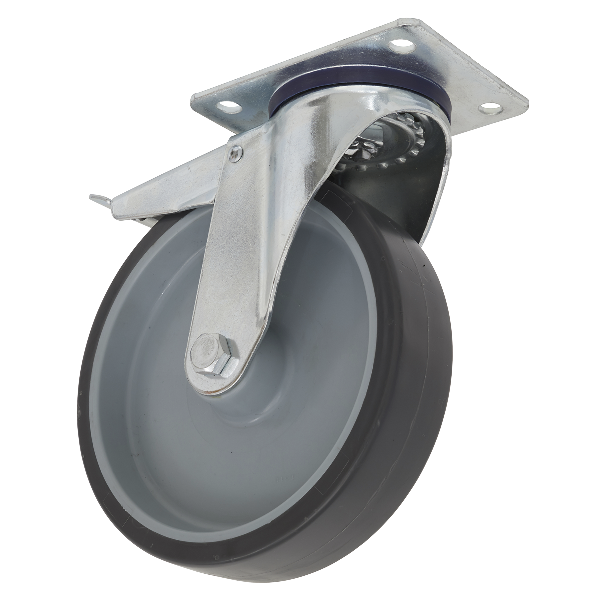 Medium-Duty Thermoplastic Swivel Castor Wheel with Total Lock Ø100mm - Trade SCW2100SPLEM