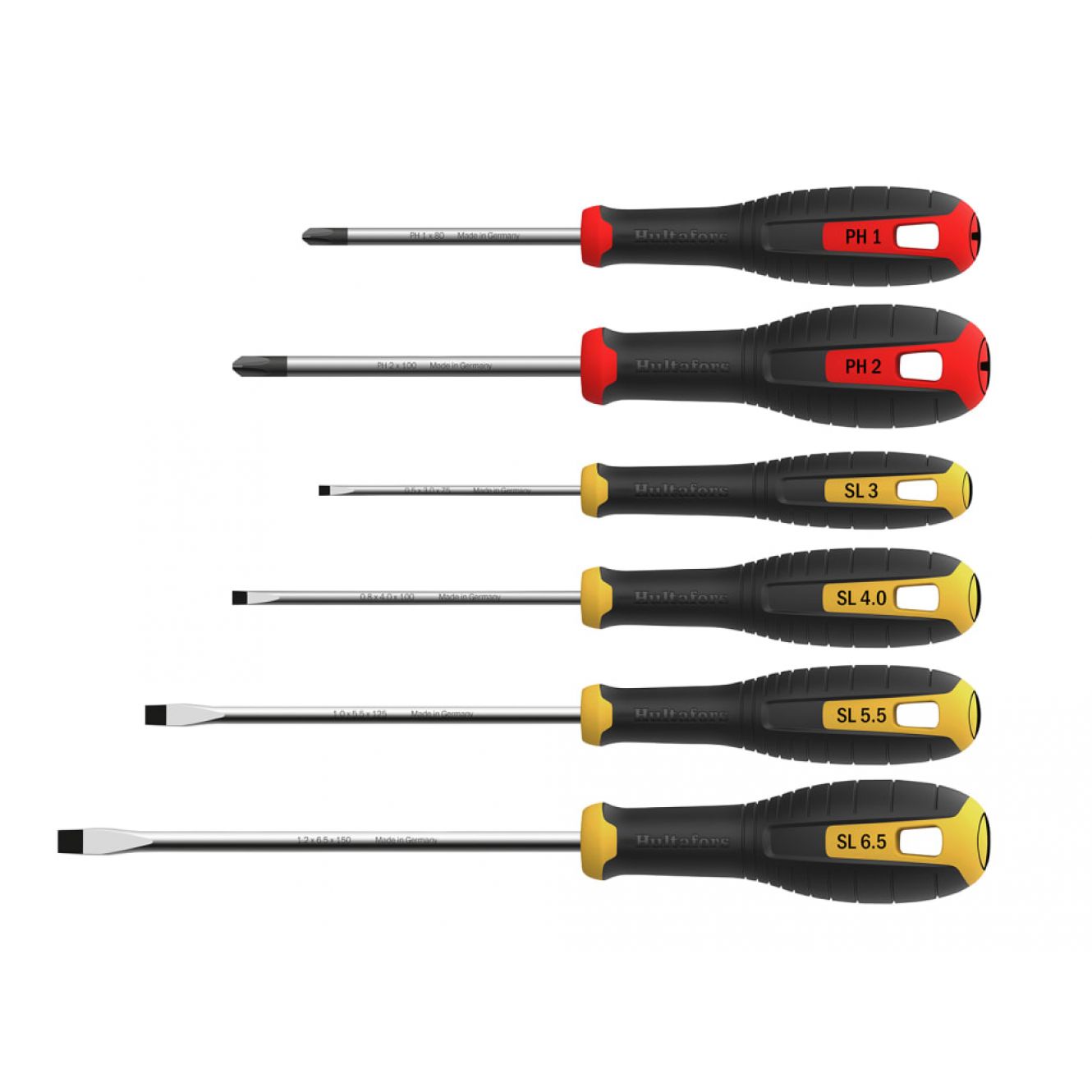 Phillips & Slotted Screwdriver Set, 6 Piece HUL444405