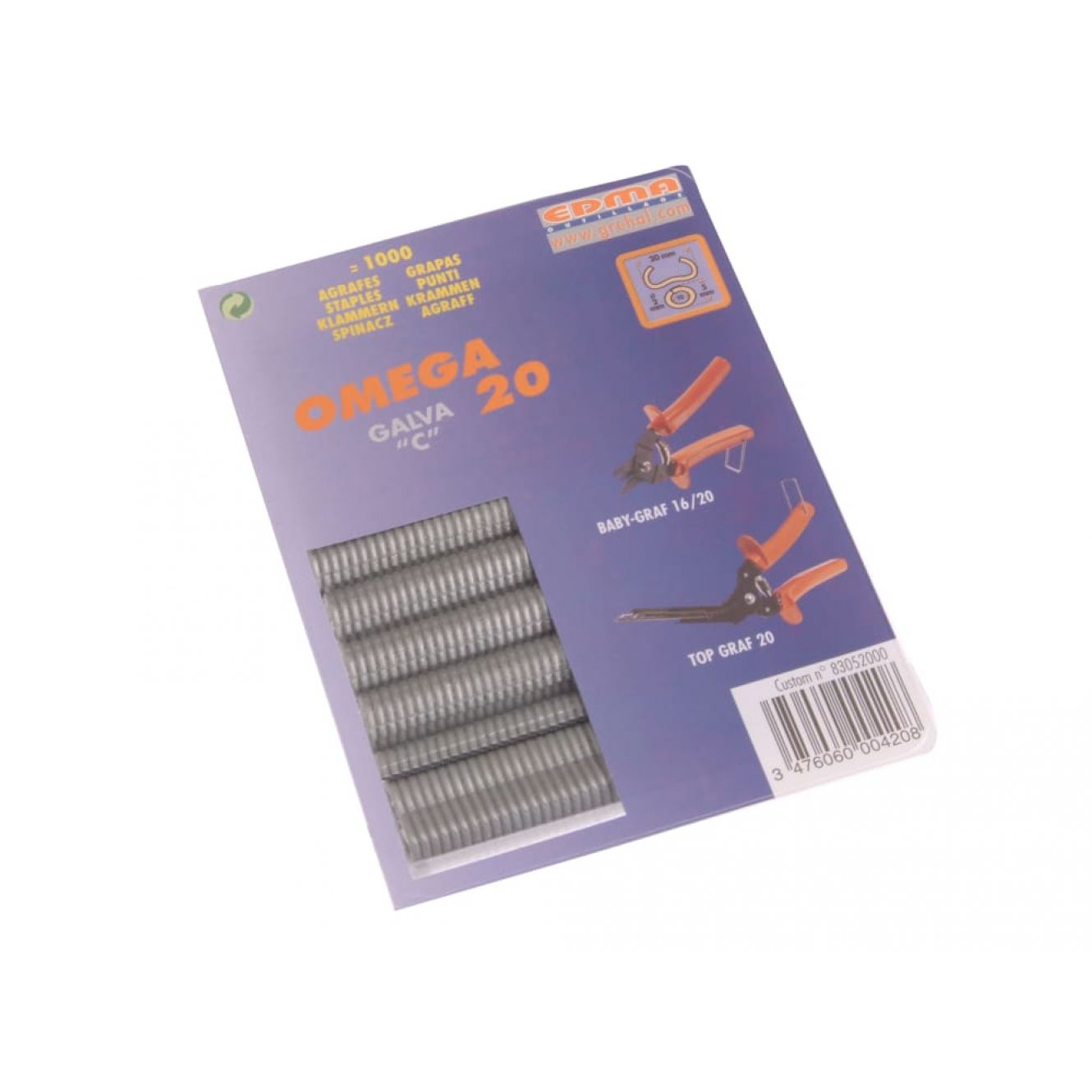 Galvanised Steel Hog Ring Omega 20 (1000) EDM0420