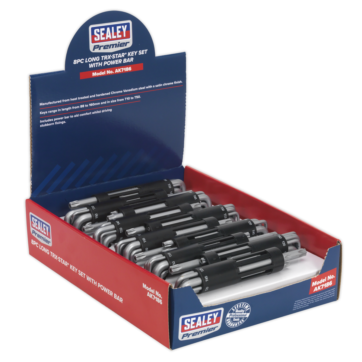 TRX-Star* Key Set with Power Bar 8pc Long Display Box of 10 AK7186