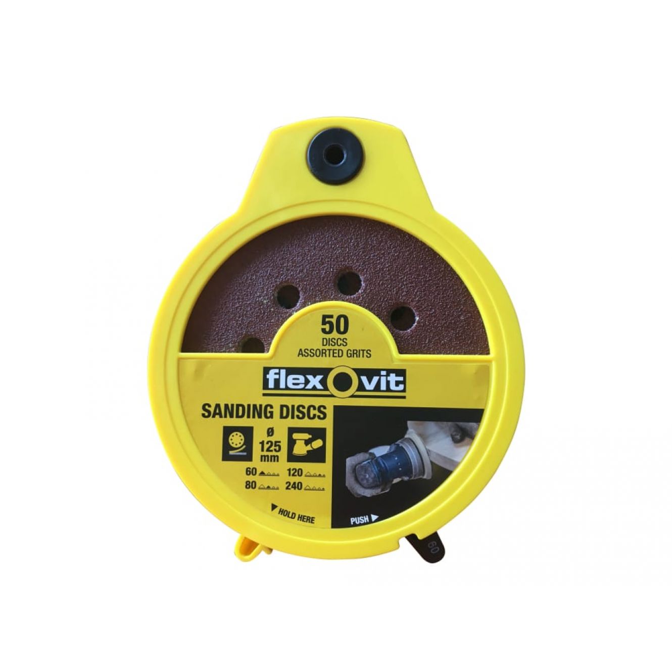 Hook & Loop Sanding Disc 125mm Assorted (Dispenser 50) FLV747046