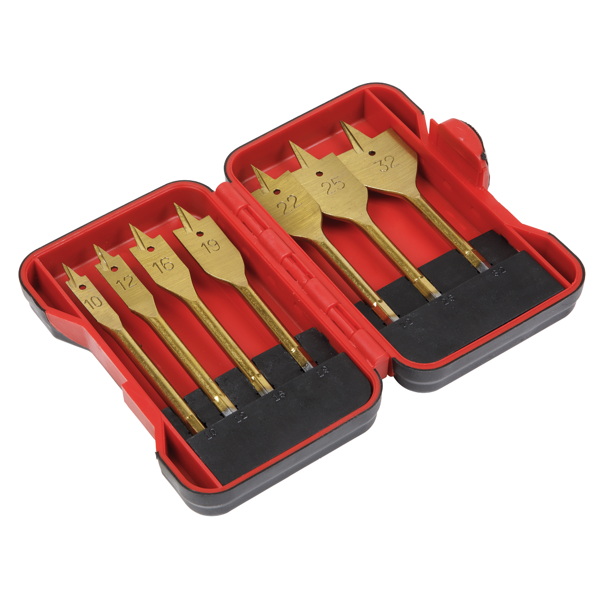 Flat Wood Drill Bit Set 7pc 1/4"Hex Shank AK3707FW