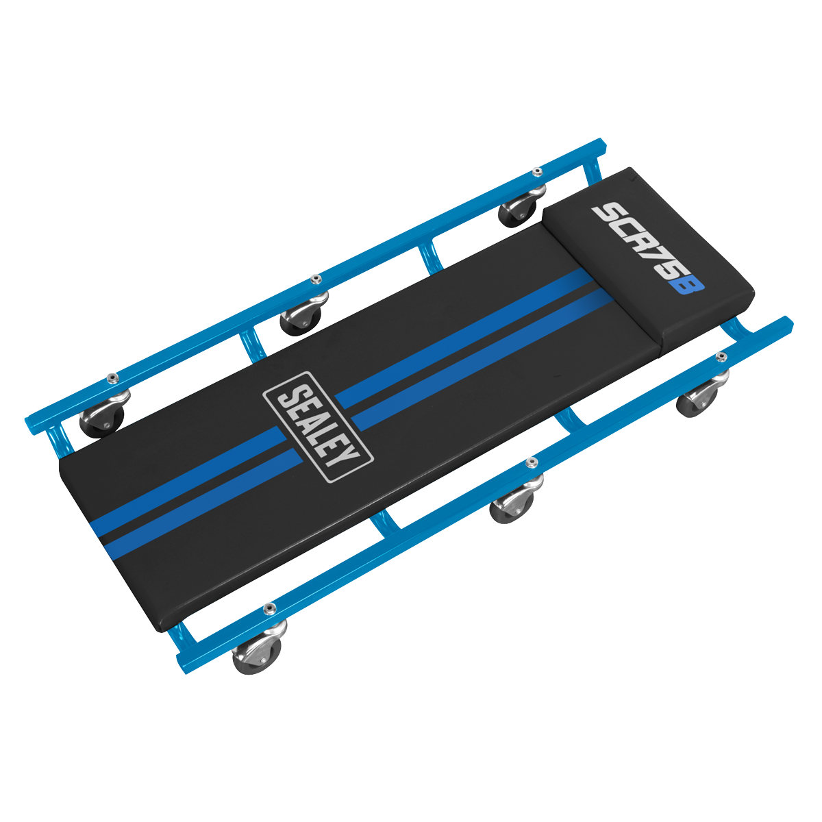 36" Deluxe American-Style Creeper with Steel Frame & 6 Wheels - Blue SCR75B