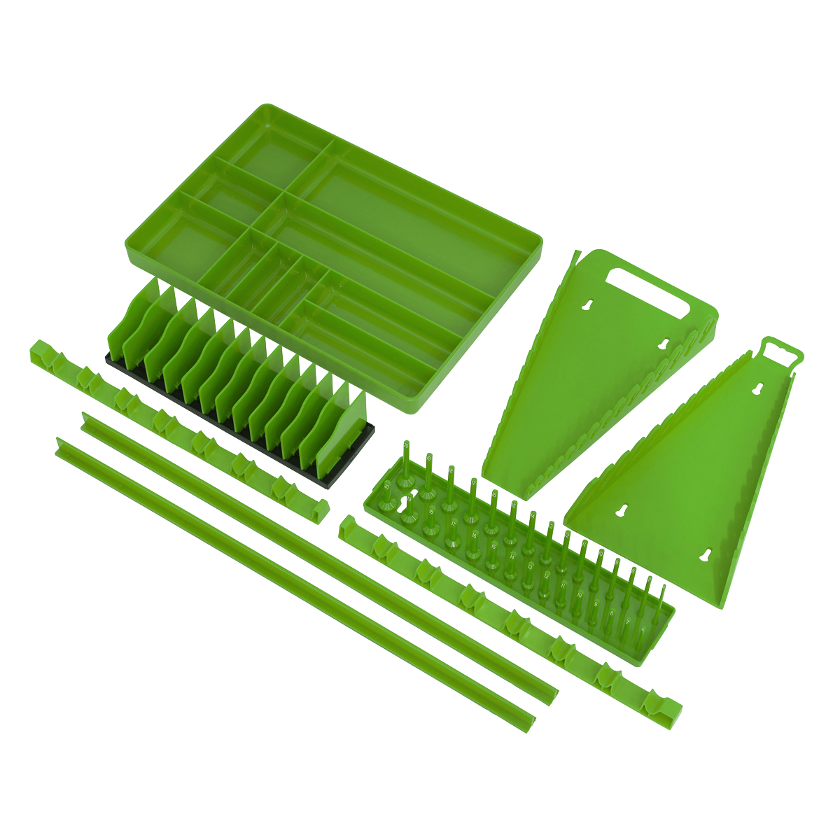 Tool Storage Organiser Set 9pc - Hi-Vis Green TSK01HV
