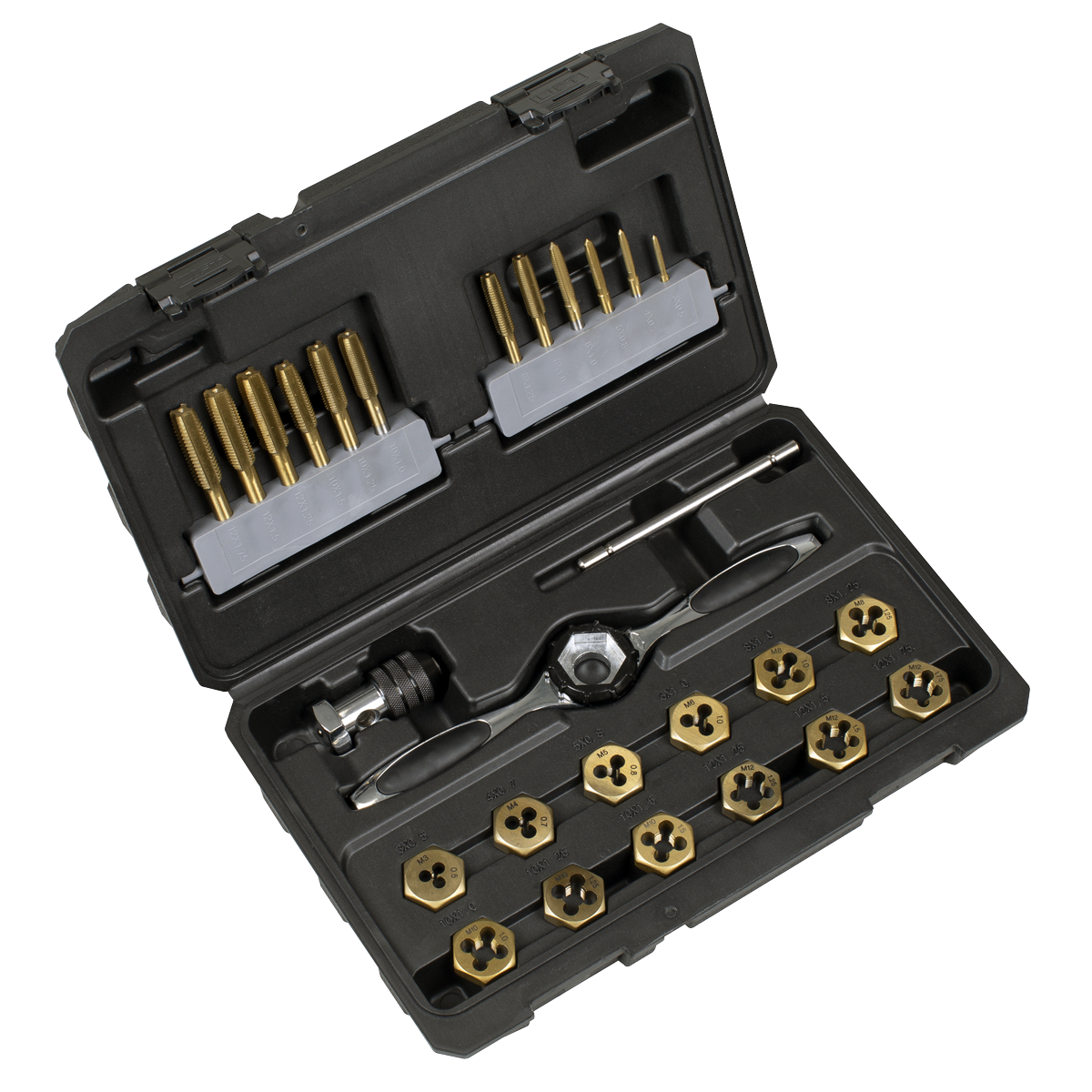 Titanium Coated Hexagonal Tap & Die Set 26pc AK3026