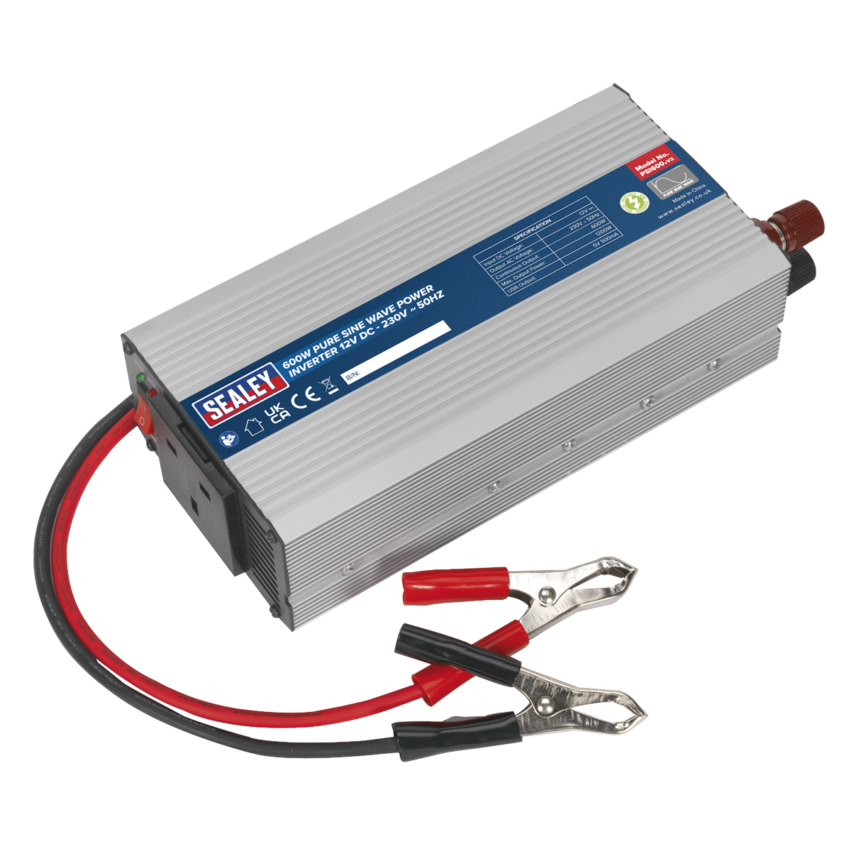 Power Inverter Pure Sine Wave 600W 12V DC - 230V ~ 50Hz PSI600