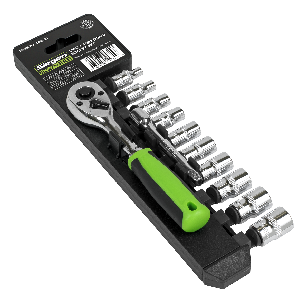 Socket Set 12pc 1/4"Sq Drive WallDrive® Metric S01240