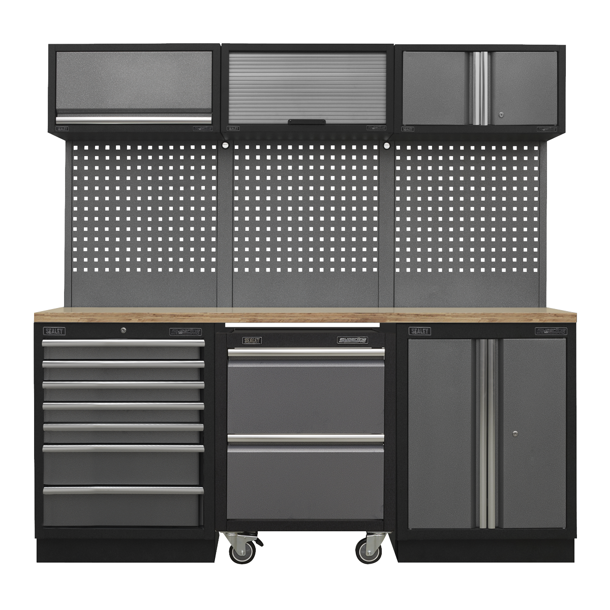 Superline PRO® 2.04m Storage System - Pressed Wood Worktop APMSSTACK12W