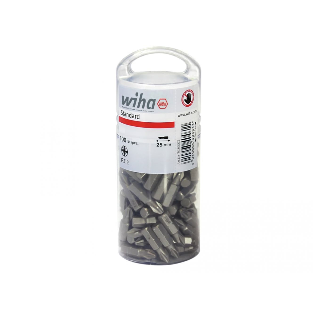 Standard Pozidriv Bits PZ2 25mm Tub of 100 WHA40462