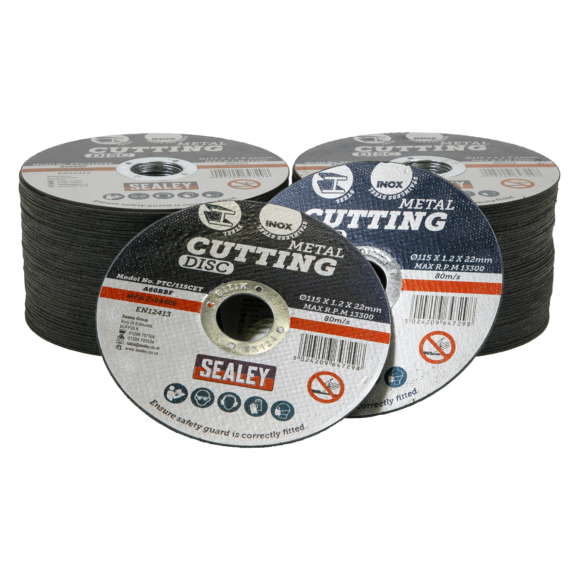 Cutting Disc Pack of 100 Ø115 x 1.2mm Ø22mm Bore PTC/115CET100